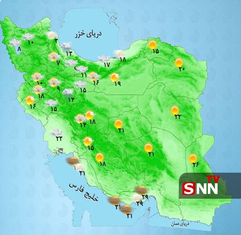 بارش پراکنده در شمال‌غرب کشور