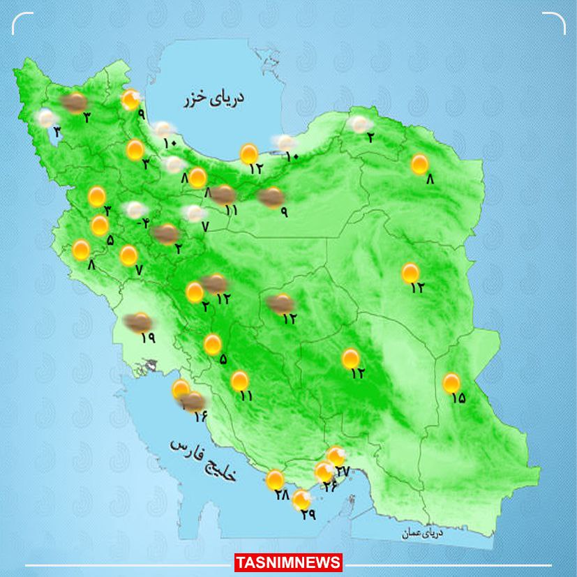 جوی پایدار در اکثر مناطق کشور