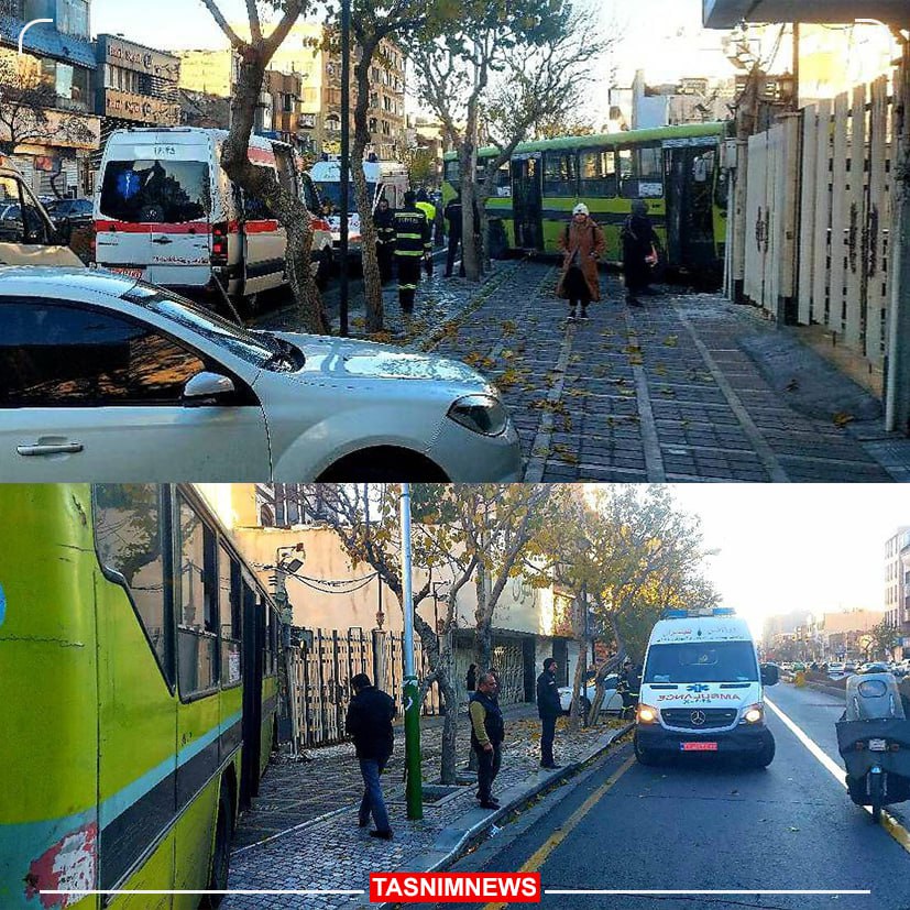 برخورد اتوبوس شهری با ساختمان در خیابان جمهوری، ۷ مصدوم بر جا گذاشت.