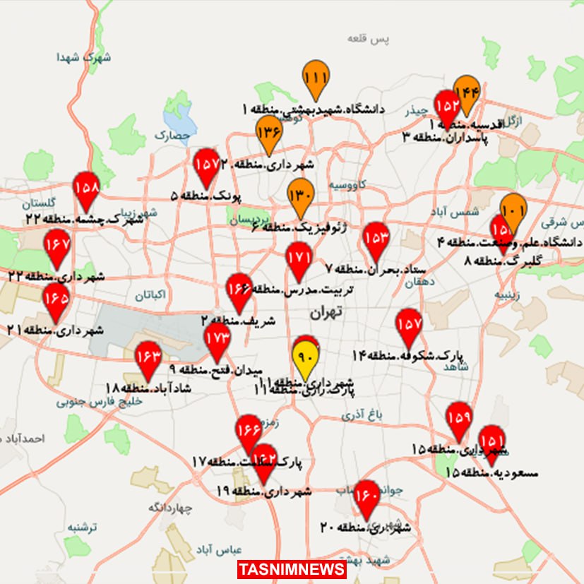 هوای تهران دوباره در وضعیت قرمز قرار گرفت.