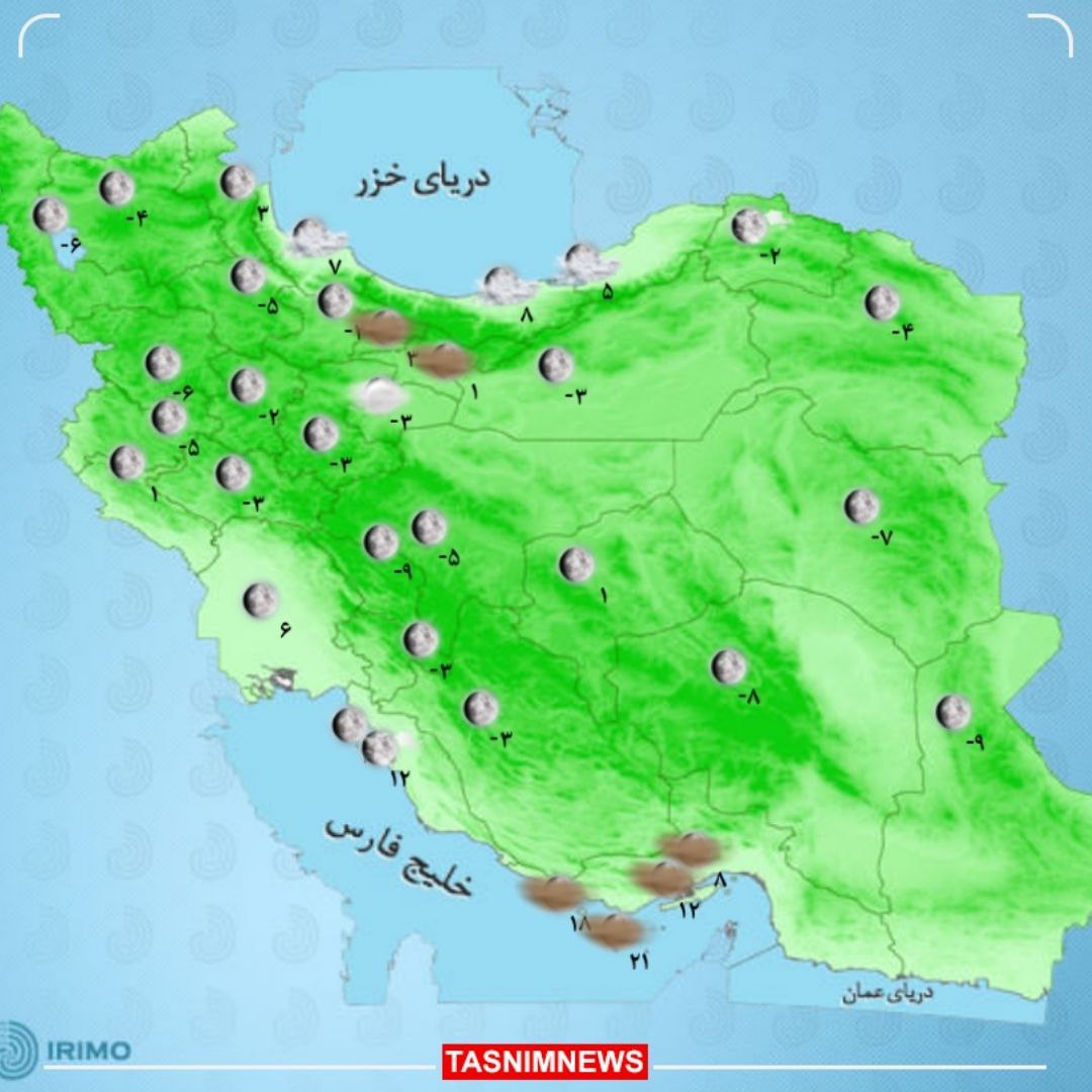 جوی آرام و پایدار در اغلب مناطق کشور