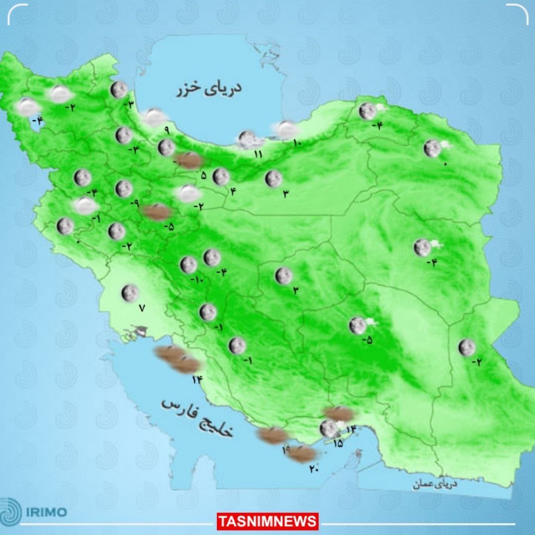 بارش برف و باران در نیمه غربی کشور پیش‌بینی شده است.